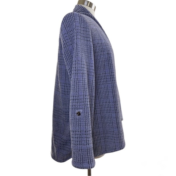 SOFT SURROUNDINGS Warwick Plaid Sweater Blazer size M - Picture 4 of 10